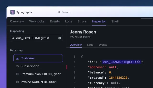 Stripe Workbench developer tooling interface